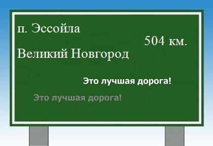 Сколько км от поселка Эссойла до Великого Новгорода
