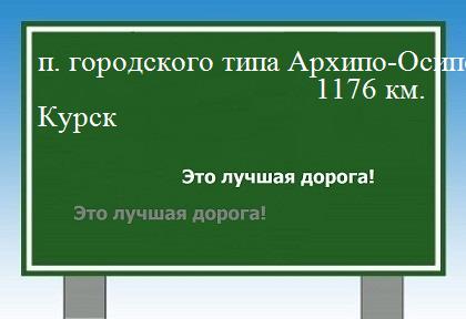 расстояние поселок городского типа Архипо-Осиповка    Курск как добраться