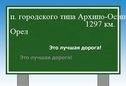 расстояние поселок городского типа Архипо-Осиповка    Орел как добраться