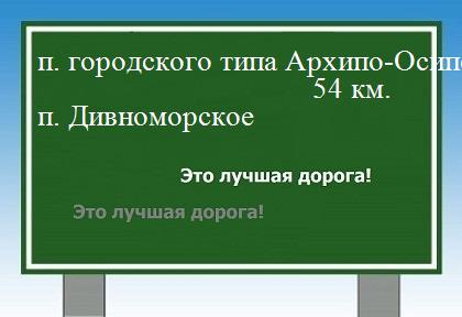 Маршрут от поселка городского типа Архипо-Осиповка до поселка Дивноморское