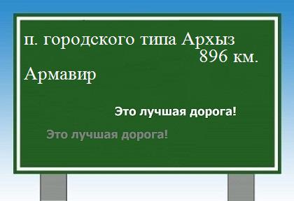 расстояние поселок городского типа Архыз - Армавир как добраться