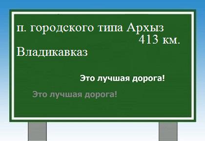 расстояние поселок городского типа Архыз    Владикавказ как добраться
