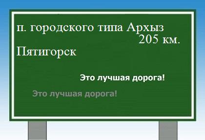 расстояние поселок городского типа Архыз  &nbsp; Пятигорск как добраться