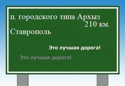 расстояние поселок городского типа Архыз    Ставрополь как добраться