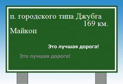 расстояние поселок городского типа Джубга  &nbsp; Майкоп как добраться