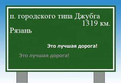 расстояние поселок городского типа Джубга    Рязань как добраться