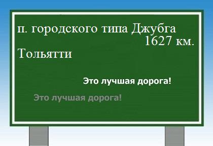 расстояние поселок городского типа Джубга    Тольятти как добраться