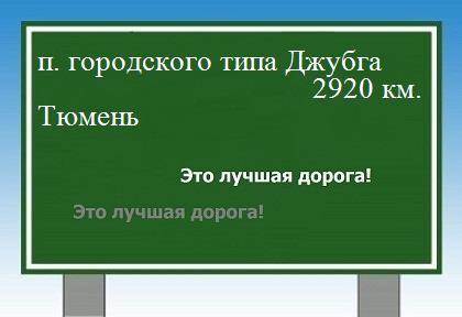 расстояние поселок городского типа Джубга  &nbsp; Тюмень как добраться