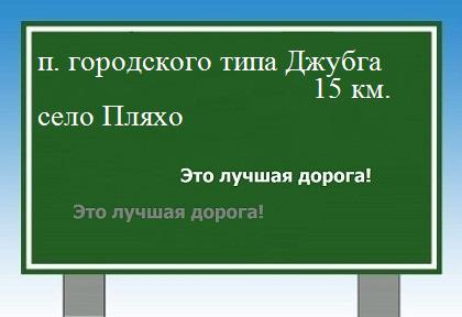 расстояние поселок городского типа Джубга    село Пляхо как добраться