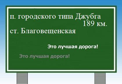 расстояние поселок городского типа Джубга    станица Благовещенская как добраться