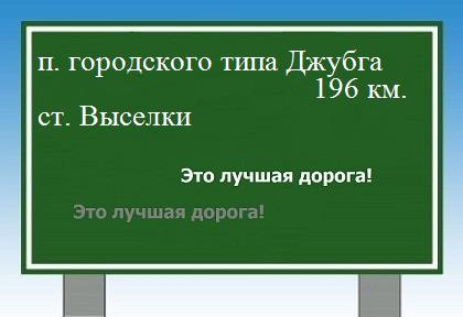 расстояние поселок городского типа Джубга    станица Выселки как добраться