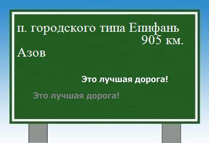 расстояние поселок городского типа Епифань    Азов как добраться