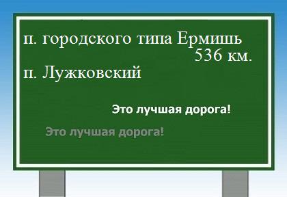 расстояние поселок городского типа Ермишь    поселок Лужковский как добраться