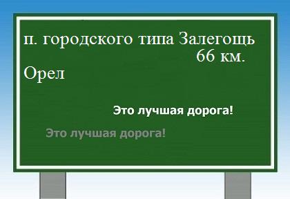 расстояние поселок городского типа Залегощь    Орел как добраться