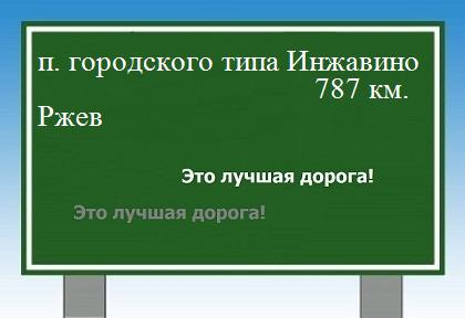 расстояние поселок городского типа Инжавино    Ржев как добраться