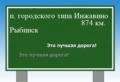 расстояние поселок городского типа Инжавино    Рыбинск как добраться