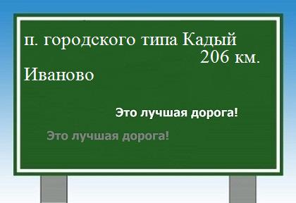расстояние поселок городского типа Кадый    Иваново как добраться