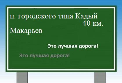 расстояние поселок городского типа Кадый    Макарьев как добраться