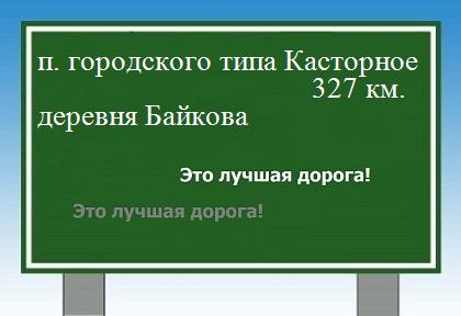 расстояние поселок городского типа Касторное  &nbsp; деревня Байкова как добраться