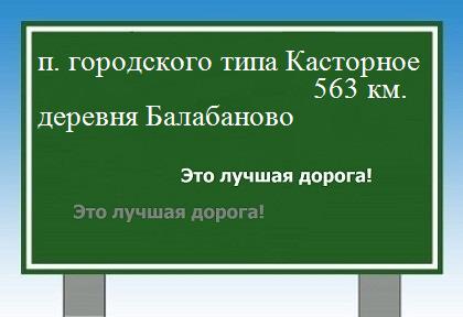 расстояние поселок городского типа Касторное  &nbsp; деревня Балабаново как добраться