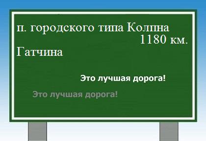 расстояние поселок городского типа Колпна    Гатчина как добраться