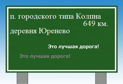 расстояние поселок городского типа Колпна    деревня Юренево как добраться
