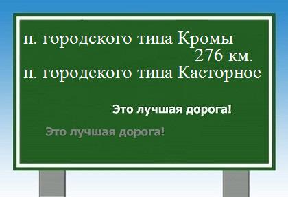 расстояние поселок городского типа Кромы    поселок городского типа Касторное как добраться