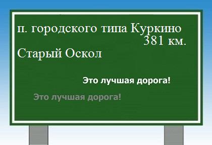 расстояние поселок городского типа Куркино  &nbsp; Старый Оскол как добраться