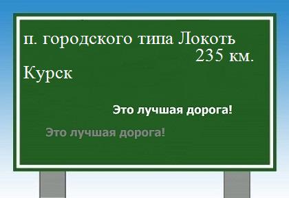 расстояние поселок городского типа Локоть    Курск как добраться