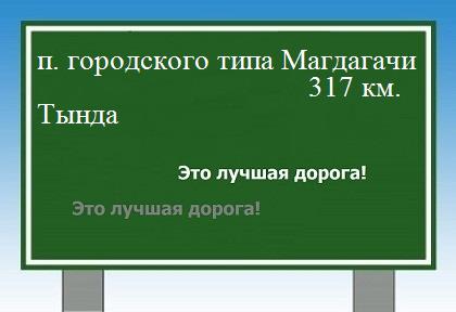 расстояние поселок городского типа Магдагачи    Тында как добраться