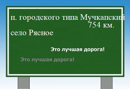 расстояние поселок городского типа Мучкапский    село Рясное как добраться