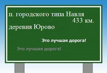расстояние поселок городского типа Навля  &nbsp; деревня Юрово как добраться