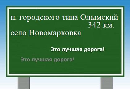 расстояние поселок городского типа Олымский    село Новомарковка как добраться
