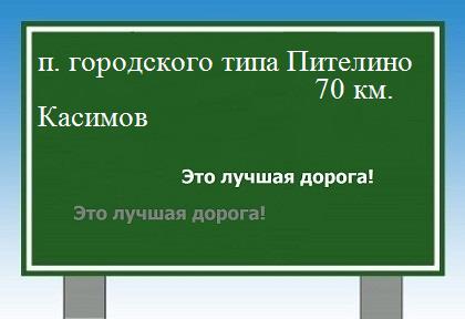 расстояние поселок городского типа Пителино    Касимов как добраться