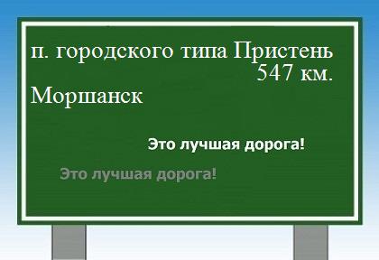 расстояние поселок городского типа Пристень  &nbsp; Моршанск как добраться