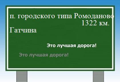 расстояние поселок городского типа Ромоданово    Гатчина как добраться