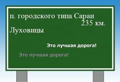 расстояние поселок городского типа Сараи    Луховицы как добраться