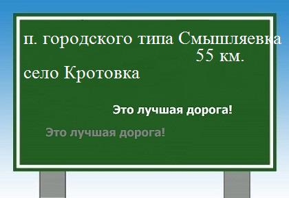Карта поселок городского типа Смышляевка - село Кротовка