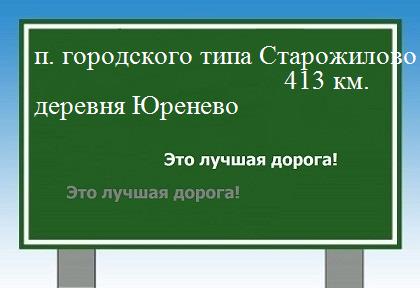 расстояние поселок городского типа Старожилово  &nbsp; деревня Юренево как добраться
