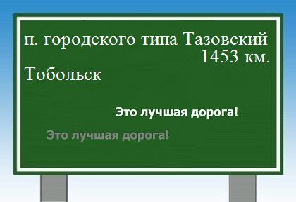 расстояние поселок городского типа Тазовский    Тобольск как добраться
