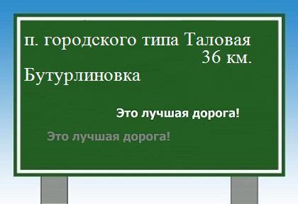 расстояние поселок городского типа Таловая    Бутурлиновка как добраться