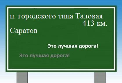 расстояние поселок городского типа Таловая    Саратов как добраться