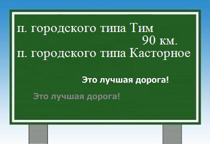 Трасса поселок городского типа Тим - поселок городского типа Касторное