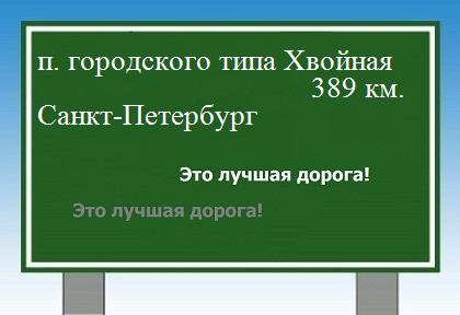 расстояние поселок городского типа Хвойная    Санкт-Петербург как добраться
