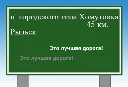 расстояние поселок городского типа Хомутовка    Рыльск как добраться