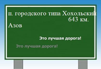 расстояние поселок городского типа Хохольский    Азов как добраться
