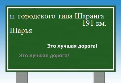 расстояние поселок городского типа Шаранга    Шарья как добраться