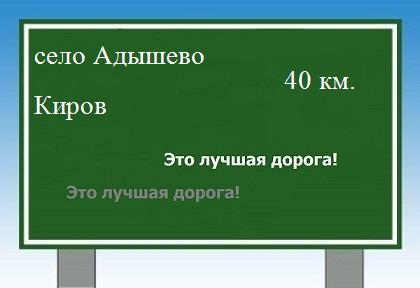 Сколько км от села Адышево до Кирова