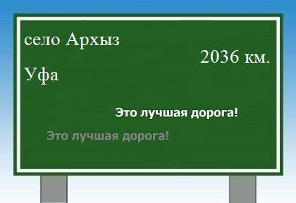 расстояние село Архыз - Уфа как добраться