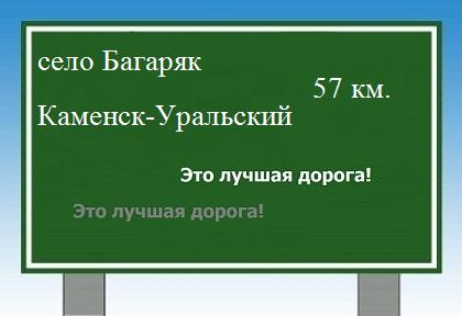 Карта от села Багаряк до Каменска-Уральского